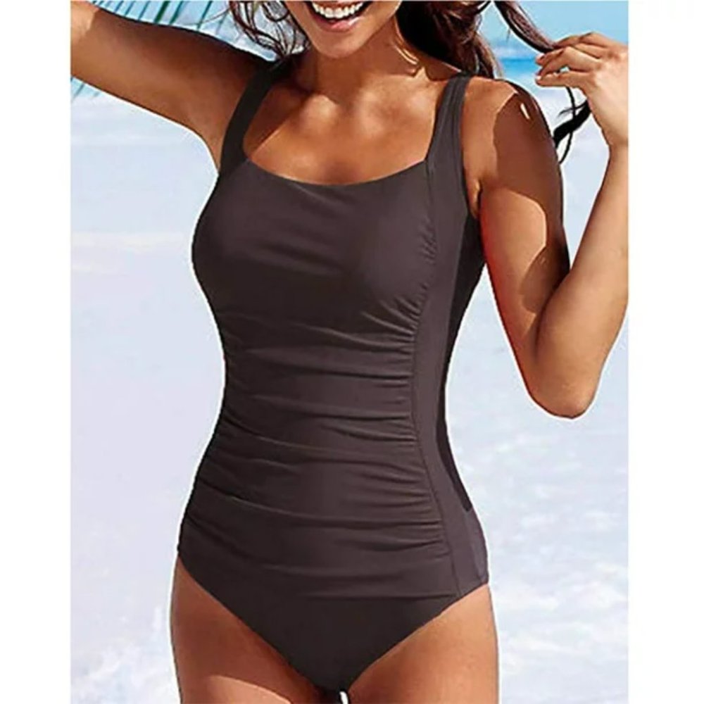 NWOT Womens’ One-Piece Swimsuit Ruched Tummy Control Bathing Suit – Size M